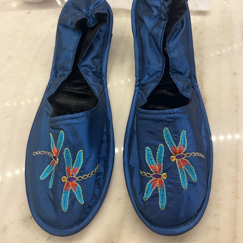 Blue Embroidered Women's Shoes